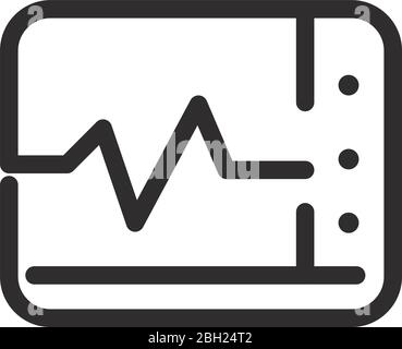 Überwachung der Herzfrequenz medizinische und medizinische Versorgung Vektor Illustration Linie Stil Symbol Stock Vektor