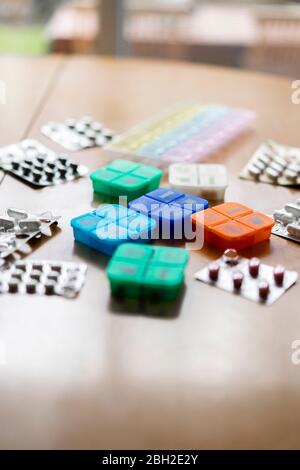 Blisterpackung und Pillen Stockfoto