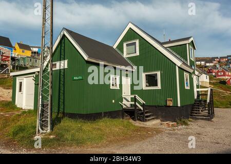 Traditionelle Holzhäuser in Upernavik (Grönland) Stockfoto