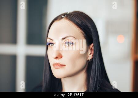 Professionelle Wimpernverlängerungen Stockfoto