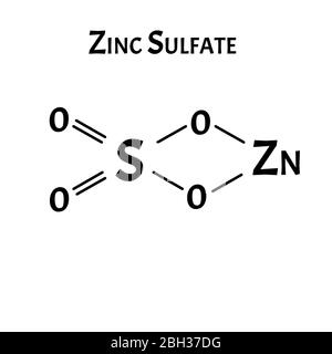 Zinksulfat ist eine molekularchemische Formel. Zink-Infografiken. Vektorgrafik auf isoliertem Hintergrund. Stock Vektor