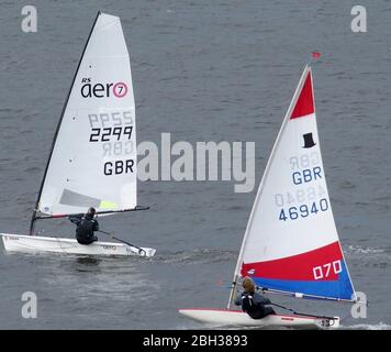 Segeln Dinghy Racing, East Lothian Yacht Club, North Berwick Stockfoto