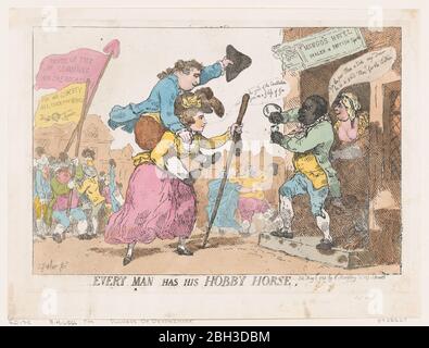 Jeder Mann Hat Sein Hobby Pferd, 1. Mai 1784. Stockfoto