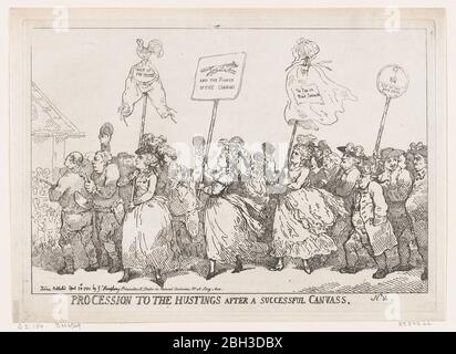 Prozession zu den Hustings nach EINER erfolgreichen Leinwand, 30. April 1784. Stockfoto