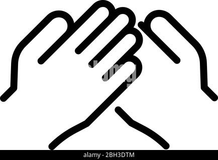 Headhunter Handshake-Symbol, Outline-Stil Stock Vektor