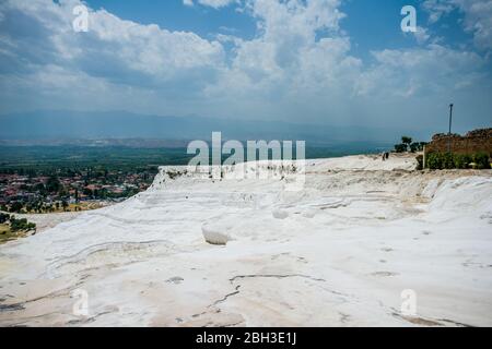 Türkei Pamukkale, in seiner jetzigen Form ohne Photoshop mit Details und Ansichten Stockfoto