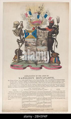 Erklärung der Waffen Napoleons Bonaparte, April 1814. Stockfoto
