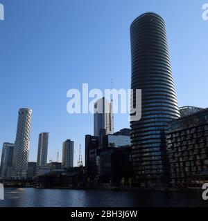 Millwall Inner Dock, Canary Wharf Stockfoto