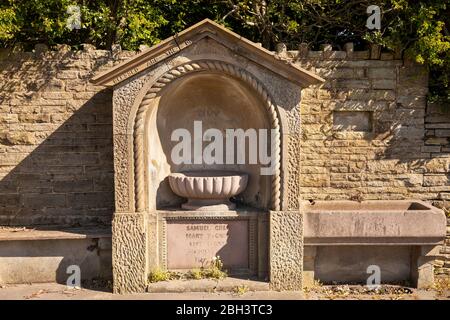 Großbritannien, England, Cheshire, Bollington, Bollington Cross, 1904 Greg Family Memorial Water Fountain Stockfoto