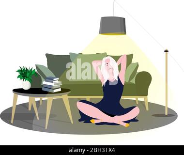 Ich bleibe zu Hause Bewusstsein Social-Media-Kampagne und Coronavirus-Prävention. Stock Vektor