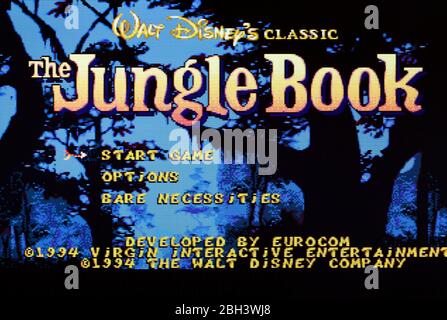 Walt Disney's The Jungle Book - Sega Genesis Mega Drive - nur zur redaktionellen Verwendung Stockfoto