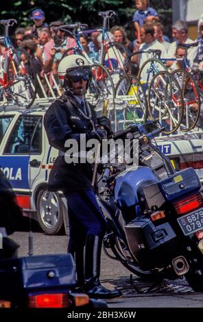 7. Juli 1994 Portsmouth nach Portsmouth 187km Etappe der Tour de France durch Winchester in Großbritannien Stockfoto