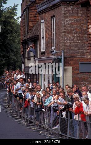 7. Juli 1994 Portsmouth nach Portsmouth 187km Etappe der Tour de France durch Winchester in Großbritannien Stockfoto