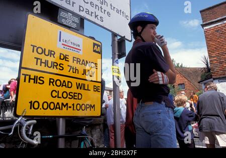 7. Juli 1994 Portsmouth nach Portsmouth 187km Etappe der Tour de France durch Winchester in Großbritannien Stockfoto