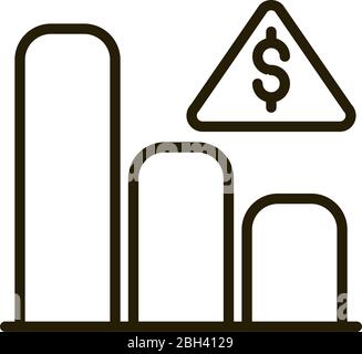 Statistik-Diagramm bar Geld Finanzgeschäft Aktienmarkt Vektor Illustration Linie Stil Symbol Stock Vektor