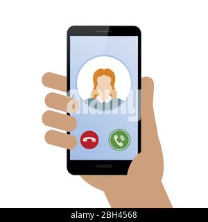 Anrufende Person mit Smartphone avatar auf weißem Hintergrund Vektor-illustration EPS 10 isoliert Stock Vektor