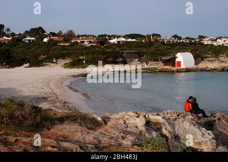 Binibèquer, Binibeca. Fischerdorf und Strand. Menorca, Spanien Stockfoto