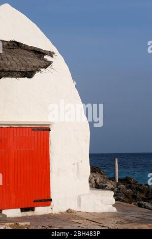 Binibèquer, Binibeca. Fischerdorf und Strand. Menorca, Spanien Stockfoto