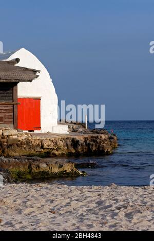 Binibèquer, Binibeca. Fischerdorf und Strand. Menorca, Spanien Stockfoto