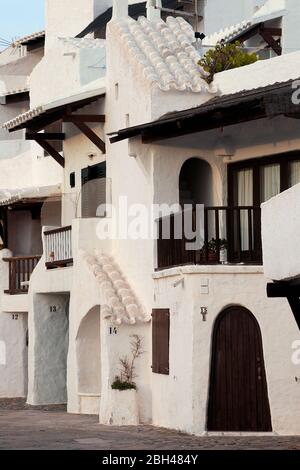 Binibèquer, Binibeca. Fischerdorf und Strand. Menorca, Spanien Stockfoto