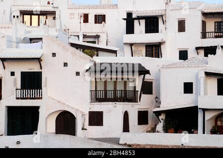 Binibèquer, Binibeca. Fischerdorf und Strand. Menorca, Spanien Stockfoto