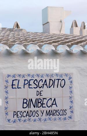 Binibèquer, Binibeca. Fischerdorf und Strand. Menorca, Spanien Stockfoto