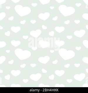 Nahtlose Vektor-Muster mit weißen Herzen auf Pastell Hintergrund Stock Vektor