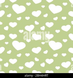 Nahtlose Vektor-Muster mit weißen Herzen auf Pastell Hintergrund Stock Vektor