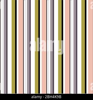 Abstrakt Vektor gestreift nahtloses Muster mit farbigen Streifen. Farbenfrohe Pastelltöne Stock Vektor