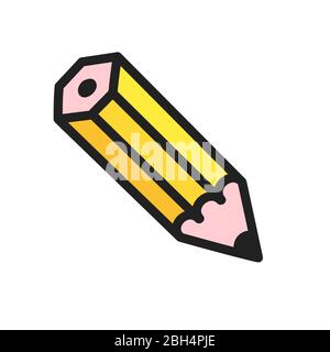 Hand gezeichnete Doodle Bleistift bunte Symbol Zeichen Vektor Illustration Stock Vektor