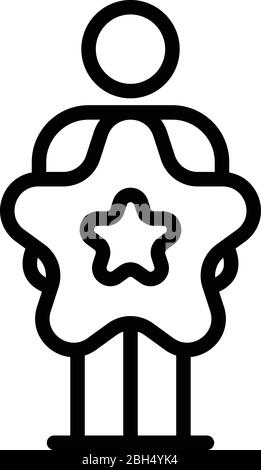 Star Command Manager-Symbol, Umrissstil Stock Vektor