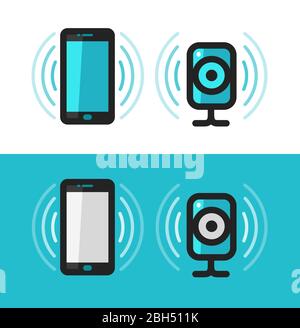 Smartphone, Telefon, Webcam-Symbol. Darstellung des Kommunikationsvektors Stock Vektor
