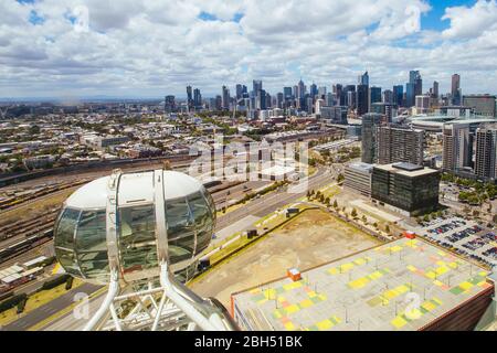 Melbourne Skyline von Melbourne Star in Australien Stockfoto