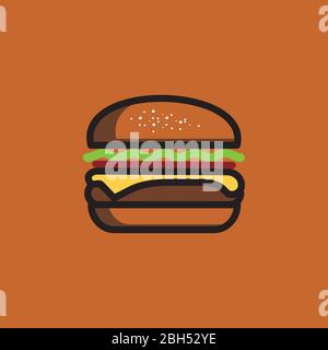 Moderne Burger Clip Art Logo Design Inspiration Stock Vektor