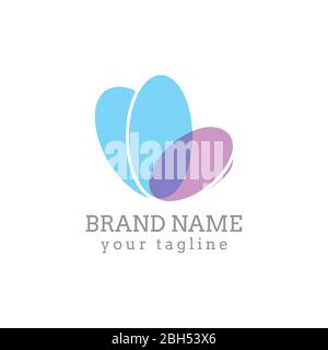 Schmetterling Logo geometrisches Design abstrakte Vektor Vorlage Linear Stil Symbol. Klammern Logo Concept Icon Stock Vektor