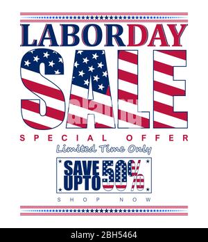 Vektorgrafik für Werbeaktionen anlässlich des US Labor Day Stock Vektor