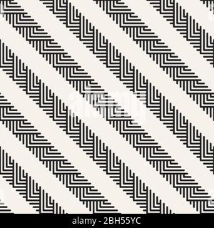 Vektor-Nahtloses Muster. Geometrisch gestreiftes Ornament. Einfache kachelbare dünne Linien Hintergrund. Stock Vektor