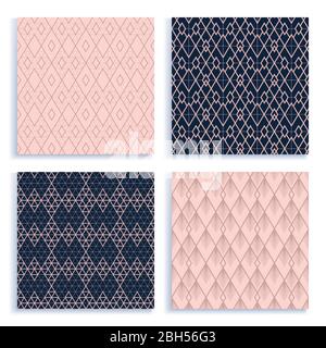 Nahtloses Muster im Art Deco-Stil. Satz von vier Vektorhintergründen. Stock Vektor
