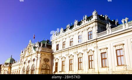 Closeup schloss belvedere historische Bauarchitektur in Wien, Österreich, Europa Stockfoto