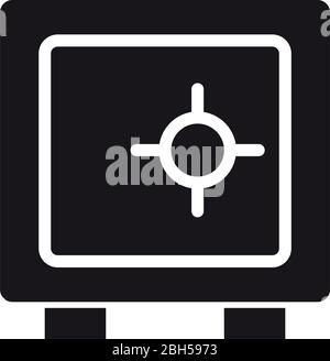 Strongbox-Symbol über weißem Hintergrund, Silhouette Stil, Vektor-Illustration Stock Vektor