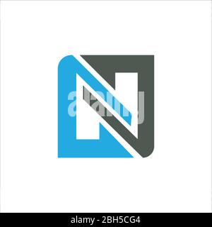 Vorlage für Vektorgrafik mit Anfangsbuchstaben cn oder nc-Logo Stock Vektor