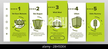 Vesak Day Buddhismus Onboarding Icons Set Vector Stock Vektor