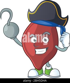 Cool Pirat der Leber Cartoon Design-Stil mit einem Haken Hand Stock Vektor
