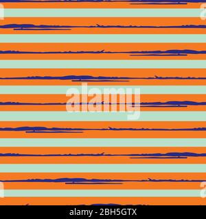 Malerisch Streifen Vektor nahtlose Muster Hintergrund. Pinselstriche linearer Hintergrund. Hand gezeichnet horizontal Neon Farbe unregelmäßige Design. Geometrisch Stock Vektor