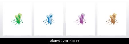 Digital Circuit Nodes Letter Logo Design Y Stock Vektor
