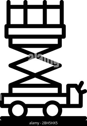 Demolition Lift Plattform Symbol, Outline-Stil Stock Vektor