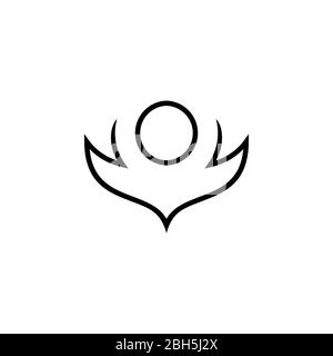 Lotus Linie Konzept Vorlage, Logo, Symbol und Symbol Körper massieren, einfache, minimale und flache Logo-Design, isoliert auf weißem Hintergrund. Stock Vektor