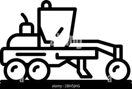Symbol für die Maschine der Traktorgrader, Umrissstil Stock Vektor