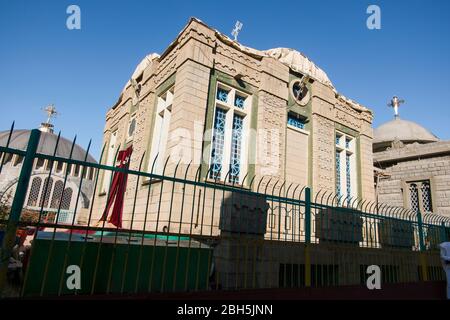 Außen der Kapelle unserer Lieben Frau Maria von Zion, berichtet Heimat der Bundeslade. In Axum, Äthiopien, Afrika. Stockfoto