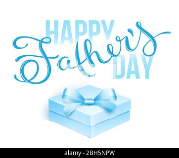 Grußkartenvorlage für Happy Fathers Day mit handgezeichneter Schrift. Vektorgrafik Stock Vektor